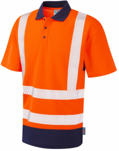 Superior Coolviz Plus High Visibility Orange/Navy Mortehoe Polo Shirt